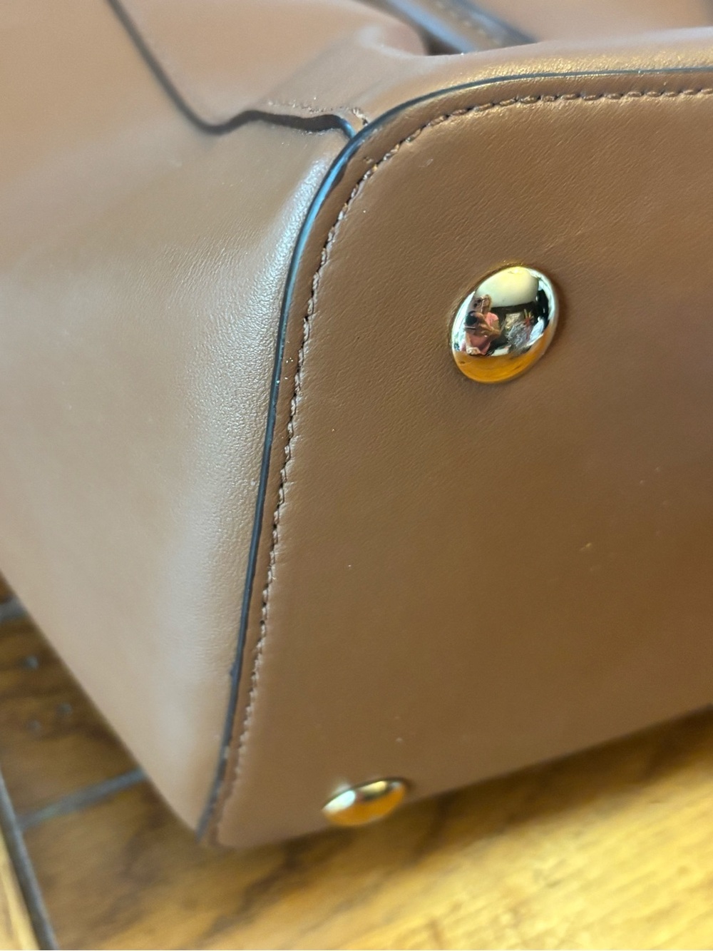 Coach Colette F33447 Saddle Leather Carryall Satchel Gold Hardware - Picture 11 of 15